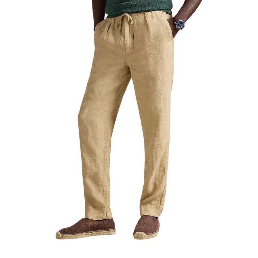 Lyle & Scott Beige Linen Casual Men's Pants